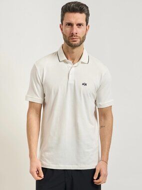 NWT Men’s Armani Exchange White Polo with Black Trim